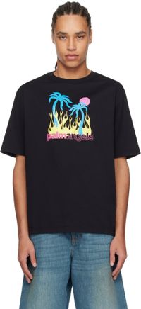 Palm Angels Black Burning Oasi T-shirt