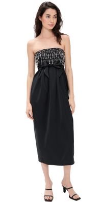 Cinq à Sept Layered Gemstone Zelina Dress Black 14