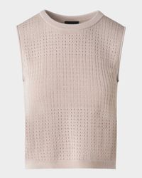 Sleeveless Ajoure Knit Top