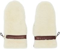 Chloé Mitaines brun et beige en peau retournée à panneaux