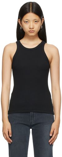 TOTEME Black Curved Rib Tank Top