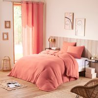 Coton Pur - Parure de couette noah gaze de coton 260 x 240 pour lit 2 places king size 160 à 180 cm - Taille 260x240 cm - Rose