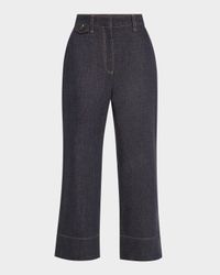 Contrast Stitched Crop Jeans