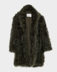 Feather Shawl-Collar Coat