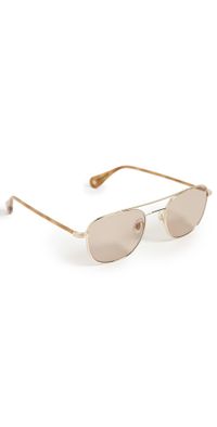 GARRETT LEIGHT Clubhouse II Sunglasses Gold-Ember Tortoise/Clay One Size