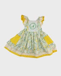 Girl's Ruffle Trim Personalized Dress, Size 2T-6