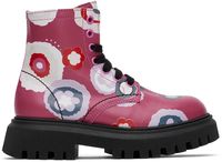 Marni Enfant | Bottes roses à laçage et à motif fleuri