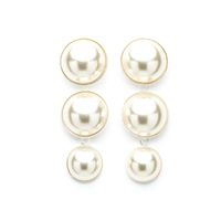 Monsieur Simone - Maxi boucles d'oreilles puces pendantes perles plaqué argent - Taille Unique - Argent