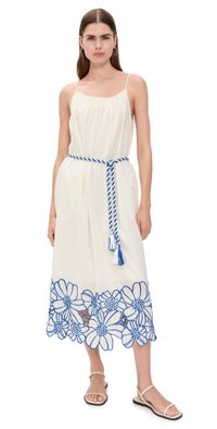 Velvet Juliette Dress Cream/Cobalt S