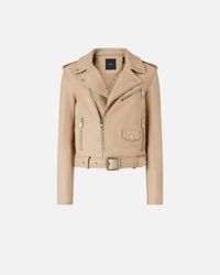Pinko - Blouson de motard - Taille 44 - Beige