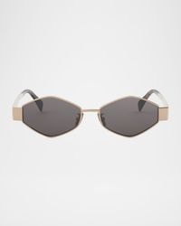 Men's Triomphe Metal and Nylon Oval Sunglasses