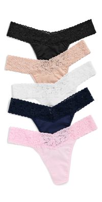 Hanky Panky Cotton Original Rise Thong 5 Pack Bwcn One Size