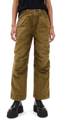 R13 Ankle Military Pants Olive Dyed Moleskin Green 31