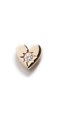 Zoe Chicco 14k Gold Single Itty Bitty Heart Diamond Stud Earring 14k Yellow Gold One Size