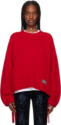 GANNI Red Future Wool Mix Oversized Sweater