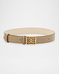 Monogram Wide Leather Buckle Belt