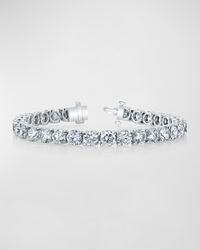 Platinum Round-Cut Diamond Buttercup Tennis Bracelet, 5.75tcw, 7"L