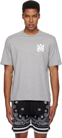 AMIRI T-shirt gris à monogramme et à logo - Core