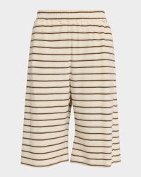 Metallic Striped Towelling Bermuda Shorts