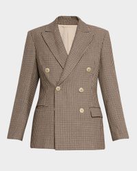 Double-Breasted Check Blazer