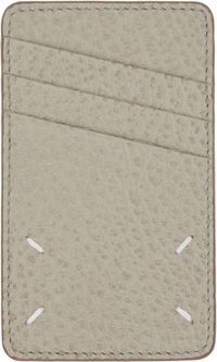 Maison Margiela Porte-carte gris à ornement cousu