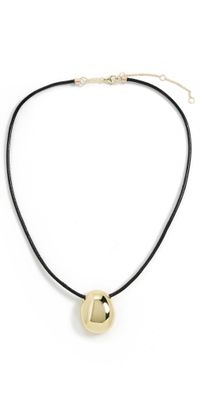 SHASHI Lasso Gold Necklace Black/Gold One Size
