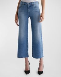 Saige Mid-Rise Wide-Leg Crop Jeans