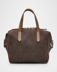Duo Mini Denim Traveler Top-Handle Bag