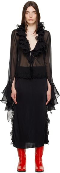 VAILLANT Black FrouFrou Blouse