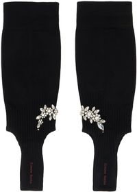 Simone Rocha Black Cluster Flower Stirrup Socks