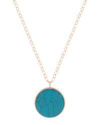 18k Rose Gold Jumbo Ever Disc Necklace in Turquoise