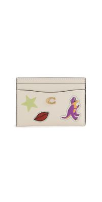 Coach Refined Calf Leather Essential Card Case B4/Chalk Multi One Size