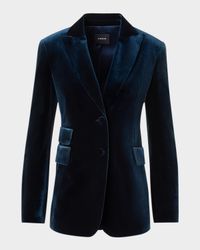 Percival Techno Velvet Stretch Single-Breasted Jacket