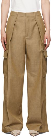 Burberry Beige Wool Cargo Trousers