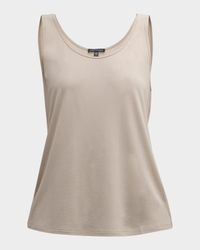 Scoop-Neck Stretch Silk Jersey Tank