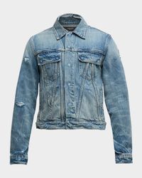 Men's Faded Denim MA Trucker Jacket