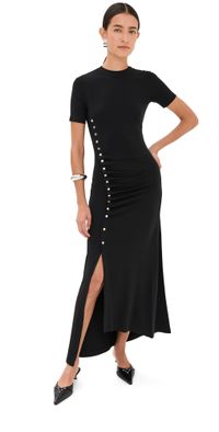 rabanne Pleated Dress Black 36