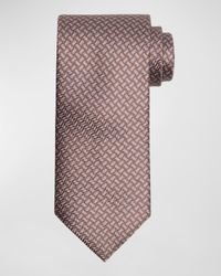 Men's Geometric-Print Silk Tie