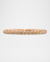 Sculpted Cable Flex Bracelet with Diamonds in 18K Rose Gold, 5mm