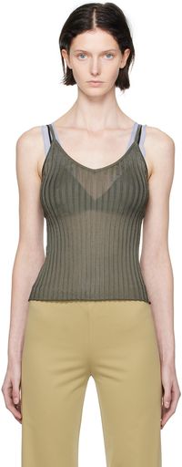 Maryam Nassir Zadeh Green V-Neck Camisole