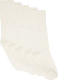 CDLP Five-Pack White Mid Length Socks