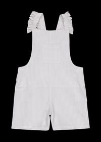 Petite Lucette - Salopette rayée en coton bio - Taille 8A - Blanc