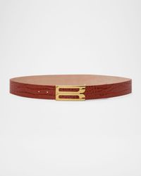 Jumbo Gold-Plated B-Logo Leather Belt