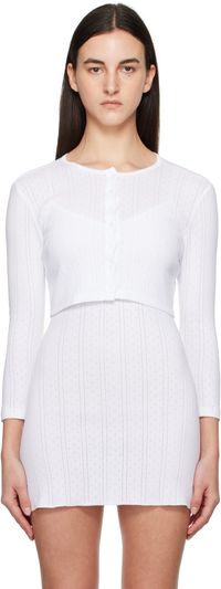 Cou Cou White 'The Crop Cardi' Cardigan