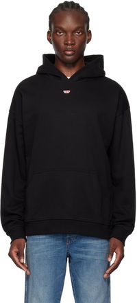 Diesel Pull à capuche droit noir à écusson à logo