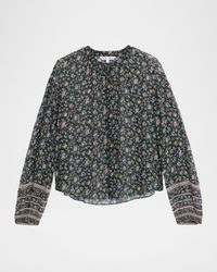 Lollie Long-Sleeve Silk Blouse
