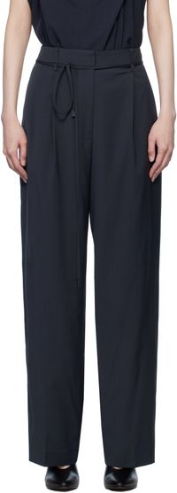 LE17SEPTEMBRE Navy Waist String Tuck Trousers