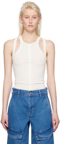 Dion Lee White Sculpt Muscle Tank Top