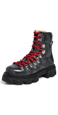 GANNI Cleated Vintage Mountain Boots Ebony 39