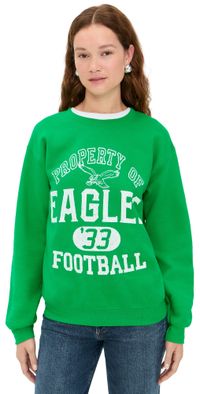 Junk Food Eagles Property Crew Fleece Irish Green XL